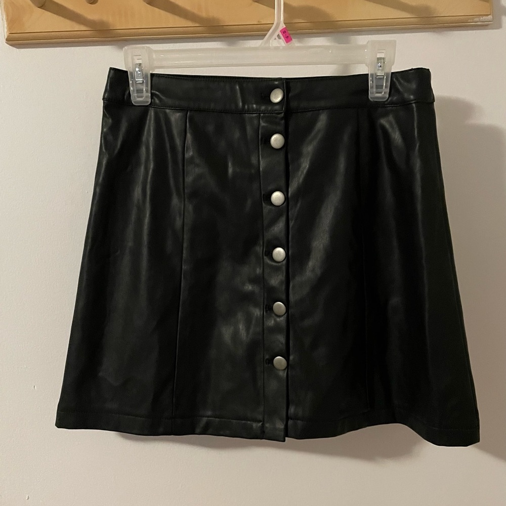 Faux leather mini skirt size S cruelty free